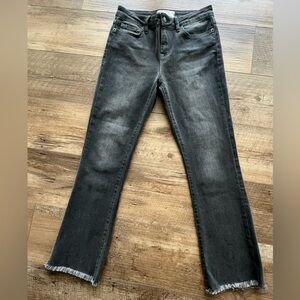Free People Fringe Crop Jeans in Smoke Black (Gray) Size 26 $78 61502-16515125